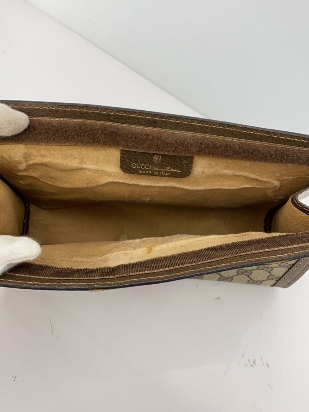 Gucci Over Interior Shows Signs Of Leather Clutch Bag Brown - Picture 6 of 6